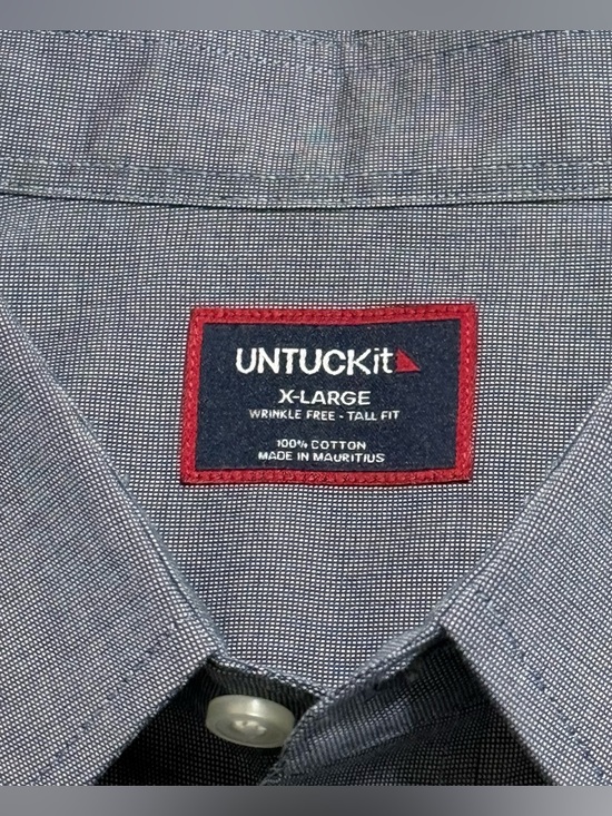 Untuckit Wrinkle Free Long Sleeve Button Up Shirt Men's Size XL Tall 35451 - Picture 2 of 10